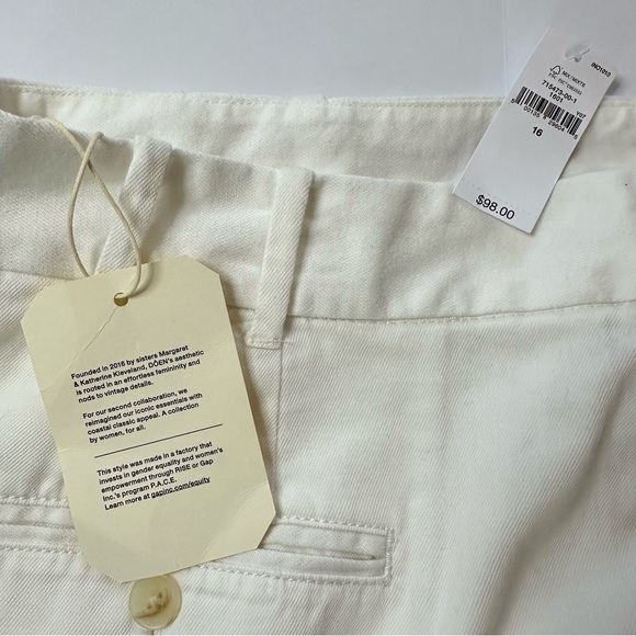 Gap × DÔEN High Rise Pleated Trousers in New Off White | 16 | NWT - Picture 15 of 16